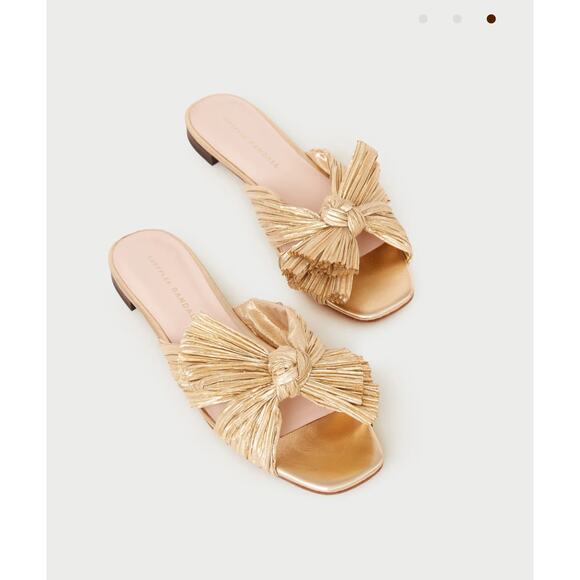 Loeffler Randall - Daphne Gold Bow Slide Sandal - Size 10B - Picture 3 of 10